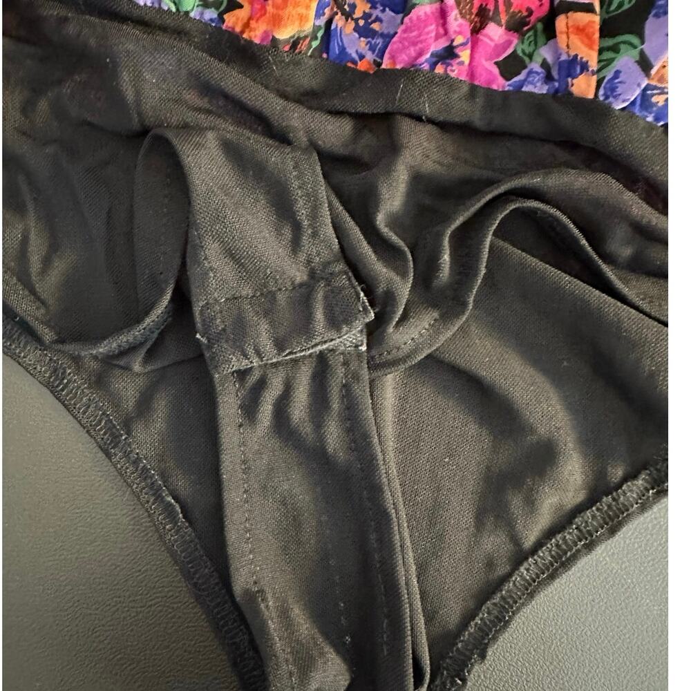 Entro Colorful Wrap Body Suit Size M V-Neck Long Sleeve Floral - Picture 4 of 10